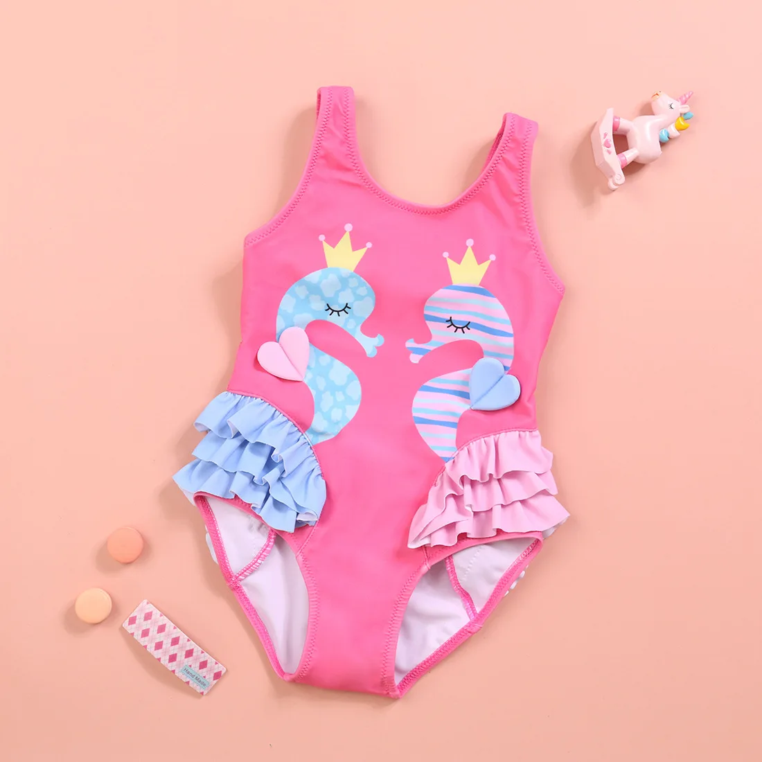 Top Trends: NEW Baby Girls Swimwear Cute Swan Pirnt Summer Kids Girl Swimsuit One Piece Bathing Suit Beachwear For 3-7T Children Shoppable Styles