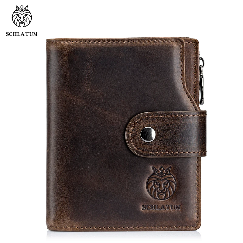 Top Trends: SCHLATUM Classic Style Wallet Genuine Leather Men Wallets Short Male Purse RFID Card Holder Wallet Men Fashion High Quality Shoppable Styles