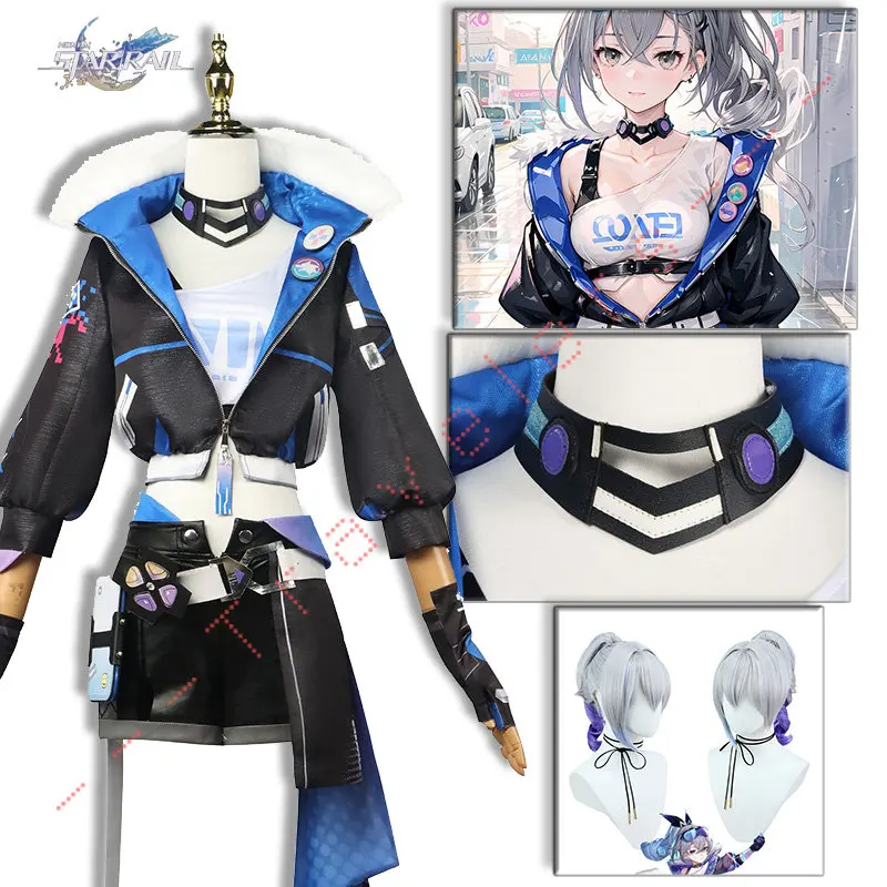 Top Trends: Silver Wolf Cosplay Honkai Star Rail Costume Wig Game Uniform Glasses Earrings Stellaron Hunters Hacker Halloween Party Women Shoppable Styles