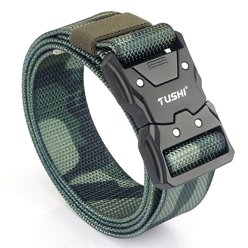 Top Trends: TUSHI New Unisex Elastic Belt Hard Alloy Quick Release Buckle Tough Stretch Nylon Men's Military Tactical Belt Work Accessories Shoppable Styles - Image 2