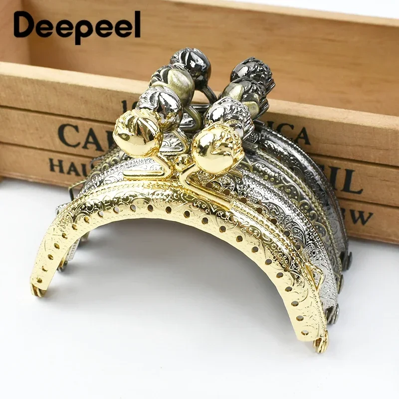 Top Trends: 1 / 2 / 5pcs Deepeel 8.5cm Metal Frame Purse Sewing Brackets Rose Buckle Handle Coins Bags Kiss Clasp Handbag Hardware Accessories Shoppable Styles