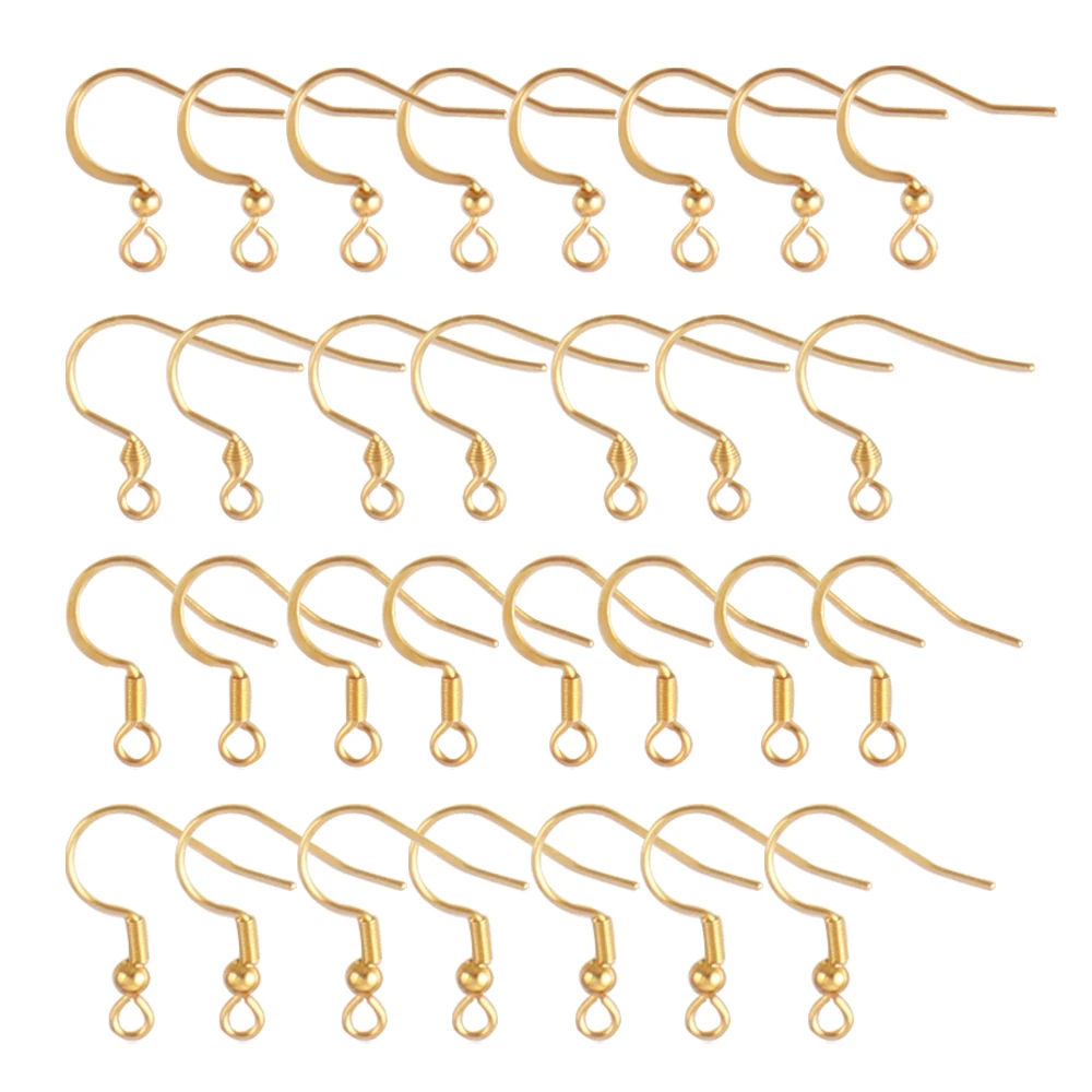 Top Trends: 50pcs Stainless Steel Ear Hook Findings Clasps Hooks DIY Earring Supplies Accessories Earwire Jewelry For Making Earring Parts Shoppable Styles