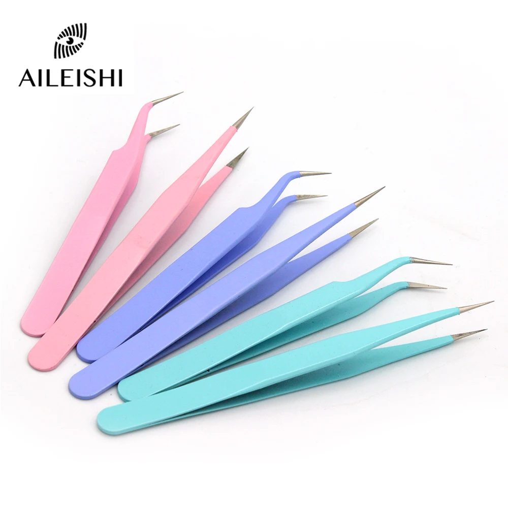 Top Trends: Colored Anti-Static Tweezers For Eyelash Extension Eyebrow Stainless Steel Set Beauty Precision Tweezers Makeup Kit Repair Tools Shoppable Styles