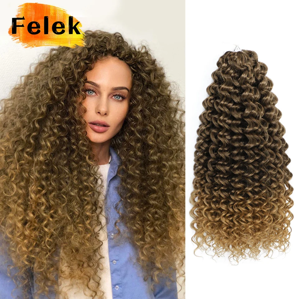 Top Trends: Deep Curl Hair Water Wave Twist Crochet Synthetic Afro Kinky Hair Extension For Women 18inch Black Brown Water Wave Curly Braids Shoppable Styles