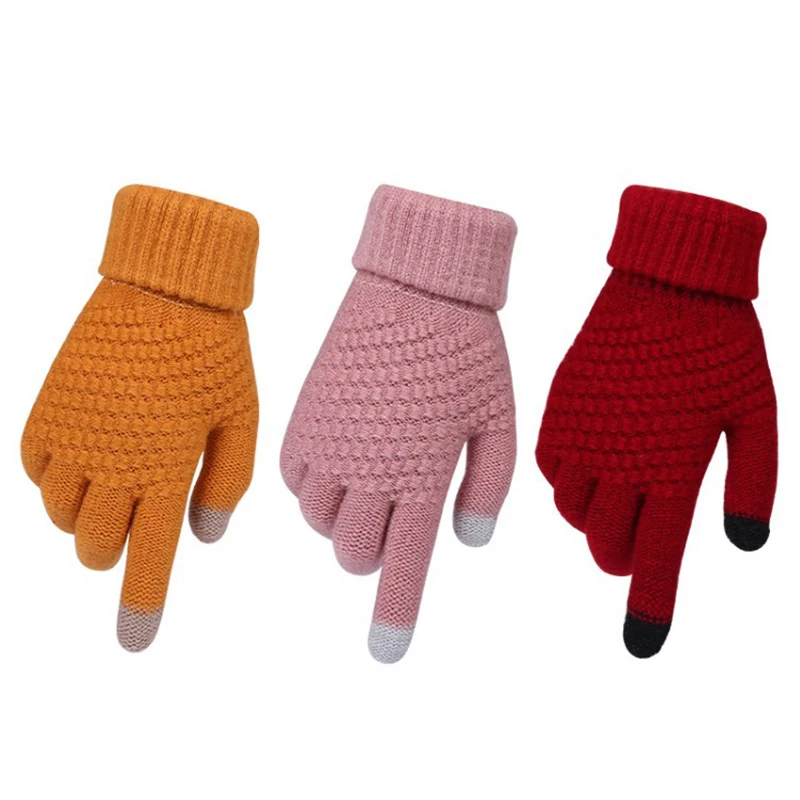 Top Trends: Winter Warm Knitted Gloves Mobile Phone Touch Screen Knitted Gloves Winter Thick Warm Adult Gloves For Men Women Shoppable Styles - Image 3