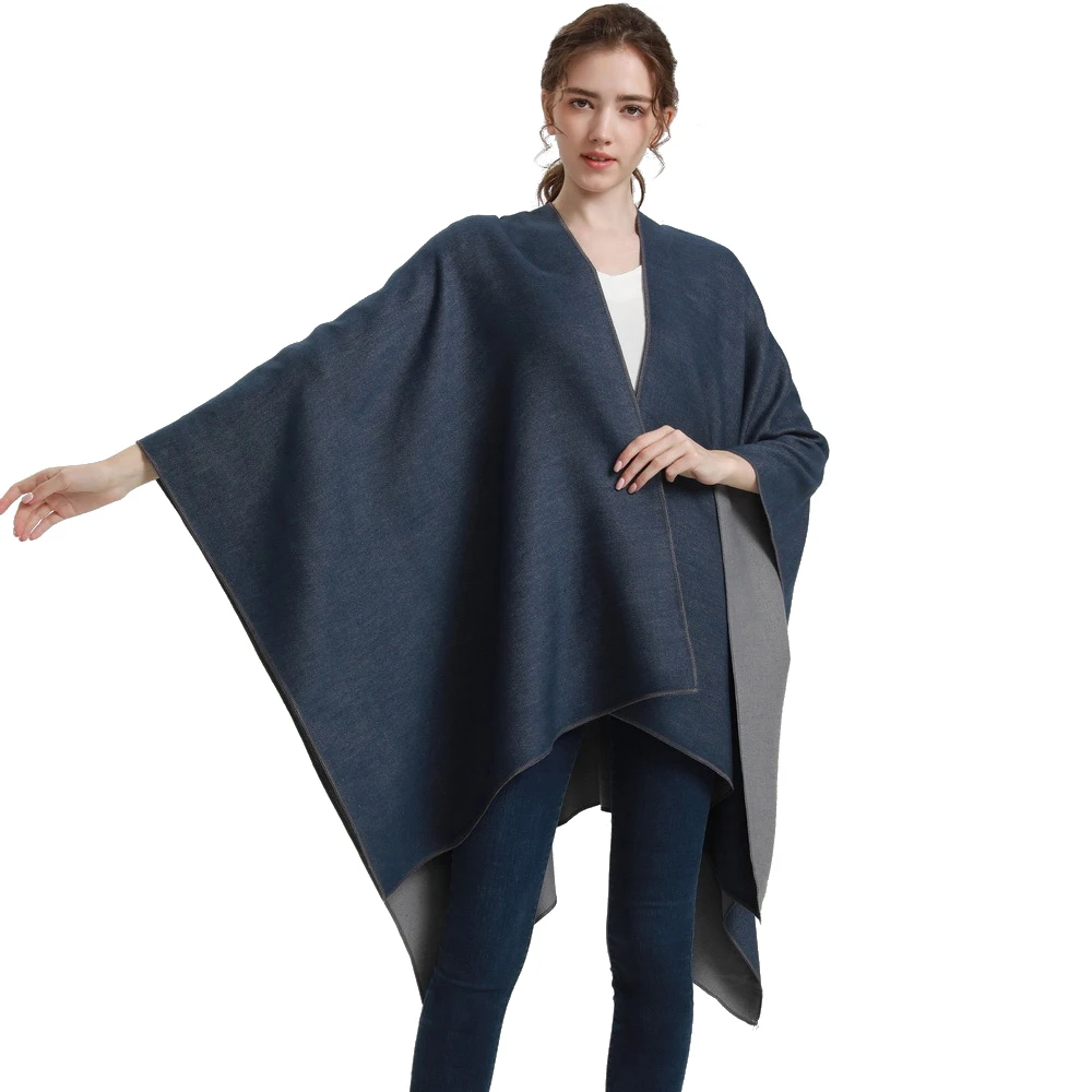 Top Trends: Women Cashmere Feel Shawl Lady Double-sided Winter Cape Spring Autumn Retro Cardigan Classic Simple Cloak Soft Large Blanket Shoppable Styles