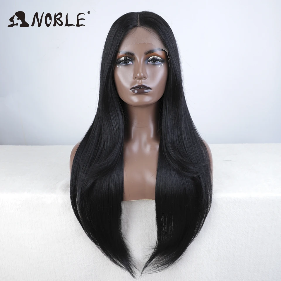 Top Trends: Noble Synthetic Lace Front Wig Long Straight Hair 28 Inch Natural Wig Ombre Blonde Wig Heat Resistant Fiber Wigs For Black Women Shoppable Styles