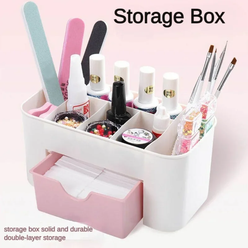 Top Trends: Nail Storage Box Plastic Drawer Style Large Capacity Cotton Swab Polishing Sand Strip Toolbox Nail Organizer Manicure Tools Shoppable Styles