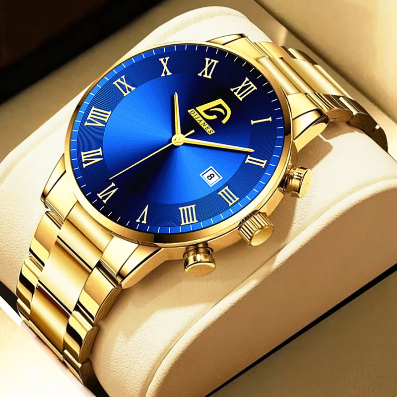 Top Trends: 2023 Fashion Mens Gold Stainless Steel Watches Luxury Minimalist Quartz Wrist Watch Men Business Casual Watch Relogio Masculino Shoppable Styles