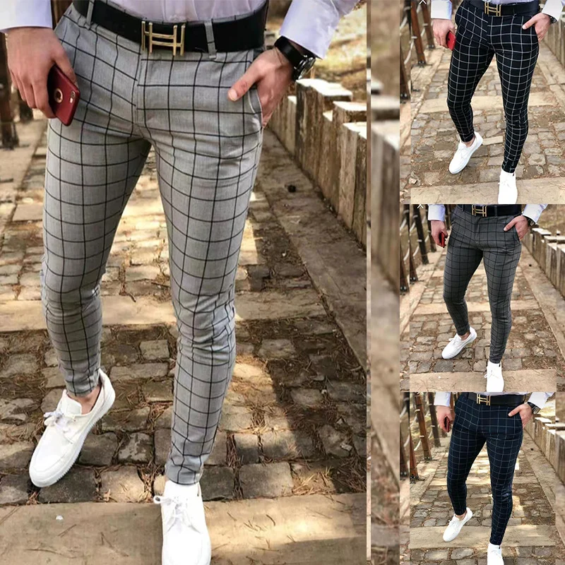 Top Trends: 2023 New Polyester Fiber Checkered Straight Waist Casual Comfort Straight Trousers Shoppable Styles