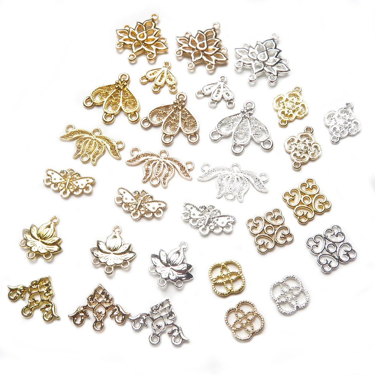 Top Trends: 10pcs Plated Gold / Silver / KC Gold Color Metal Bails Pendants Beads Connectors For DIY Earrings Jewelry Making Shoppable Styles