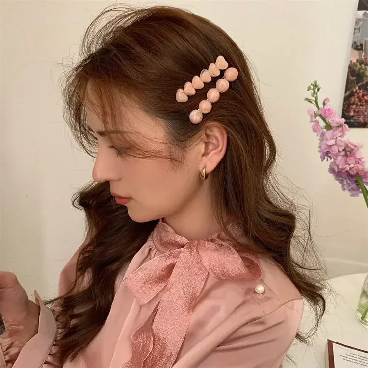 Top Trends: 2pc Cute Korean Heart Hair Side Clips Claws Hairpin For Girls Women Kids Children Vintage Hair Accessories Headwear Ornemen Shoppable Styles - Image 3