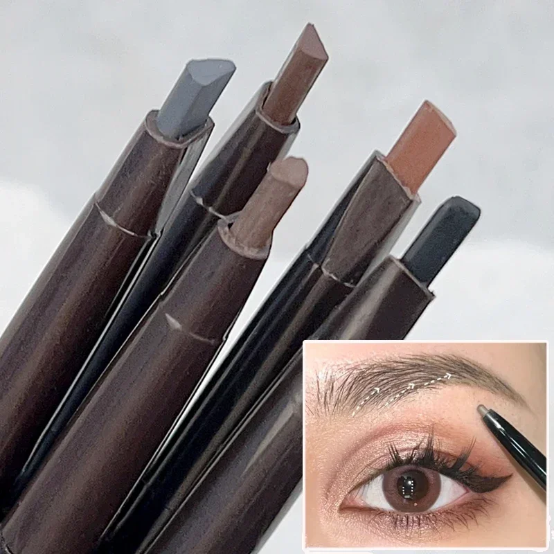 Top Trends: Double Head Triangle Matte Eyebrow Pencil Natural Smooth Black Brown Eyebrow Tint Pen Waterproof Lasting Eyebrow Makeup Cosmetic Shoppable Styles