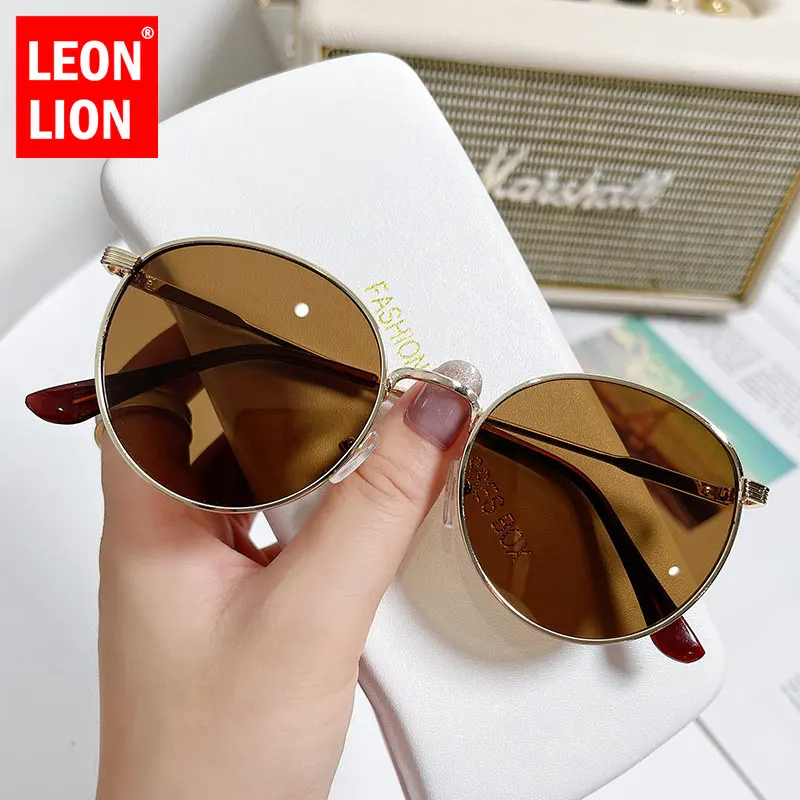 Top Trends: LeonLion 2023 Metal Round Sunglasses Women Luxury Brand Designer Small Frame Alloy Glasses Men Classic Retro Gafas De Sol Mujer Shoppable Styles