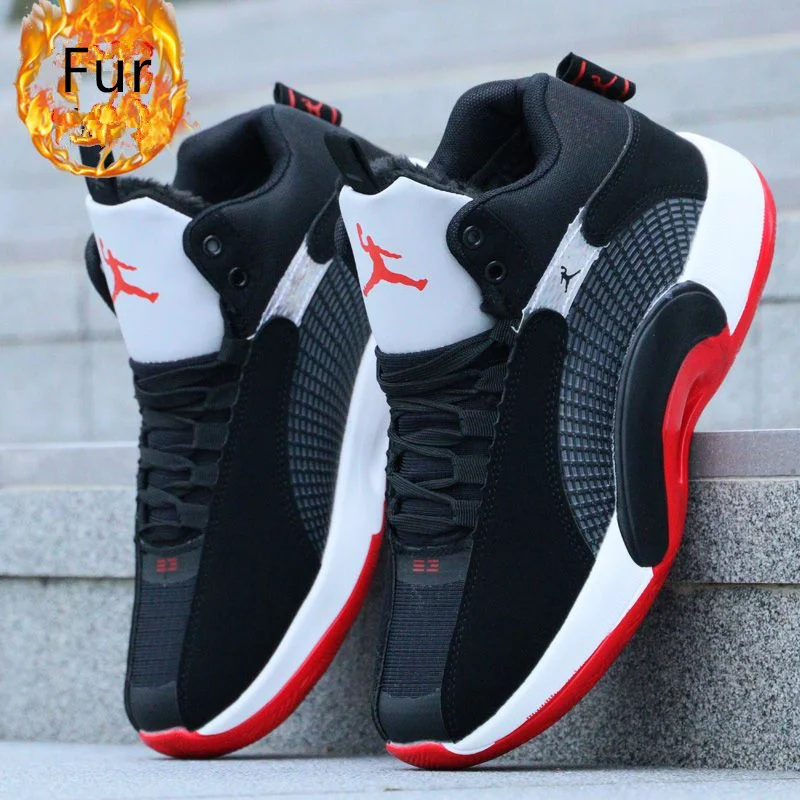 Top Trends: New Winter Basketball Shoes For Men Keep Warm Non-Slip Outdoor Sports Shoes Fur Gym Training Athletic Basketball Sneakers Women Shoppable Styles