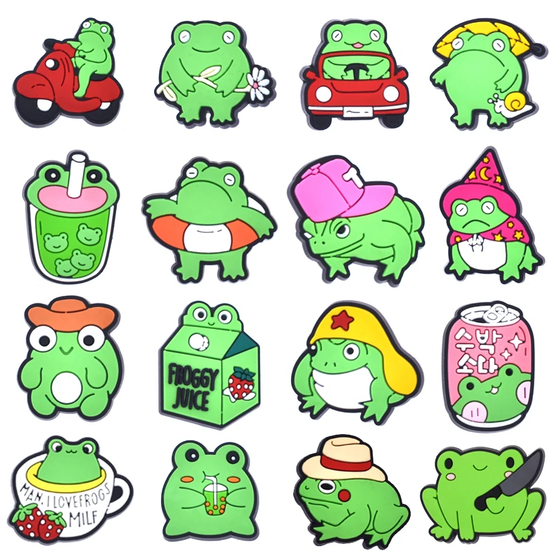 Top Trends: Frog Croc Charms Pin New Arrival 1Pcs Cute Shoe Decoration For Crocs Accessories Bracelet Wristband Kids Man Women Party Gifts Shoppable Styles