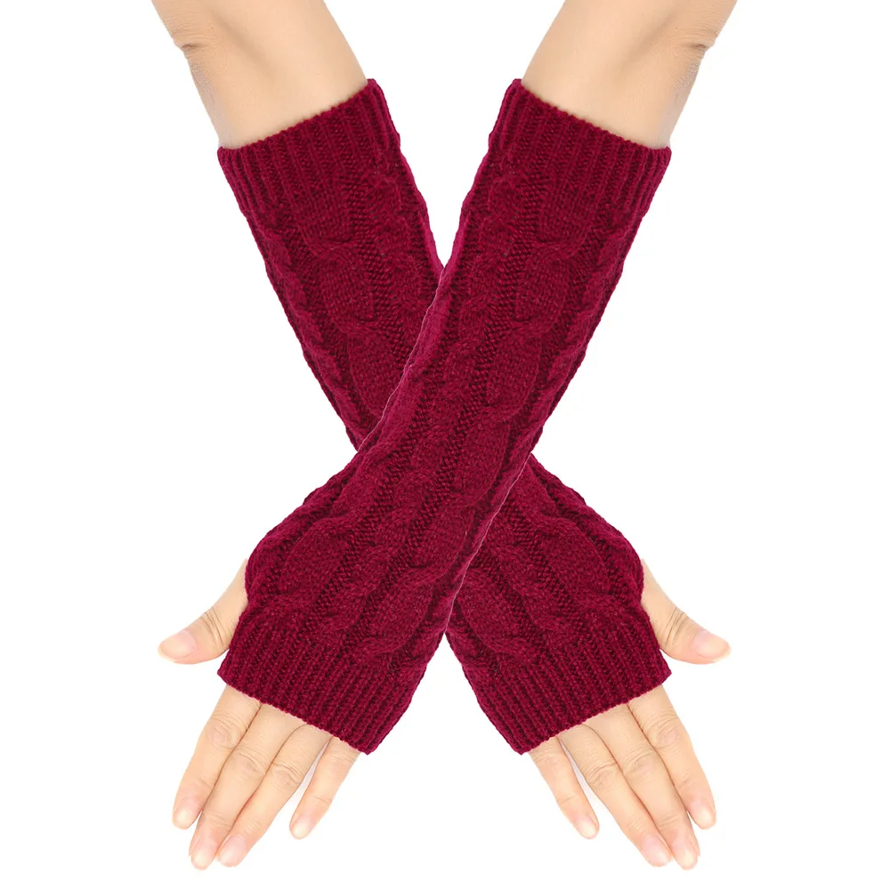 Top Trends: Women Knitted Arm Warmer Long Fingerless Gloves Mitten Winter Y2K Solid Arm Sleeve Fashion Casual Soft Girls Clothes Punk Gloves Shoppable Styles