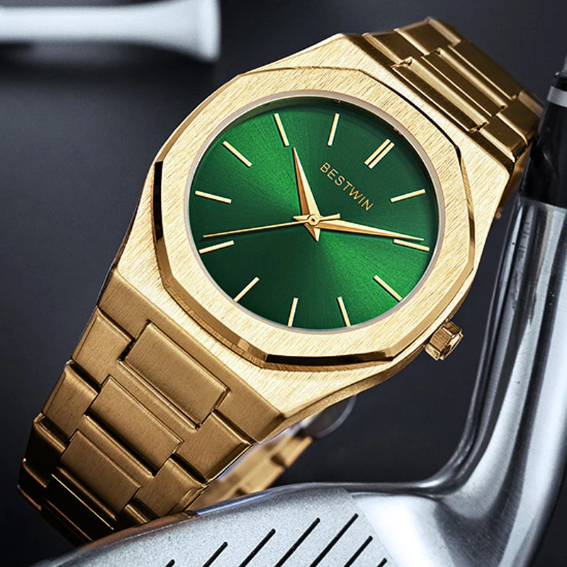 Top Trends: Luxury Men Watch Fashion Men's Quartz Wristwatch Classic Brand Gold Black Green Dial Roman Numbers Watches Business Man Clock Shoppable Styles