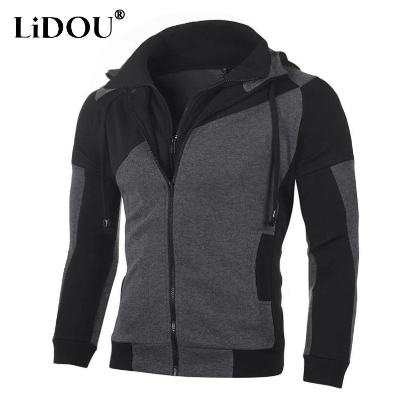 Top Trends: 2023 Spring Autumn New Hooded Fashion Long Sleeve Sweatshirts Men Casual High Street Zipper Pockets Harajuku All-match Cardigan Shoppable Styles