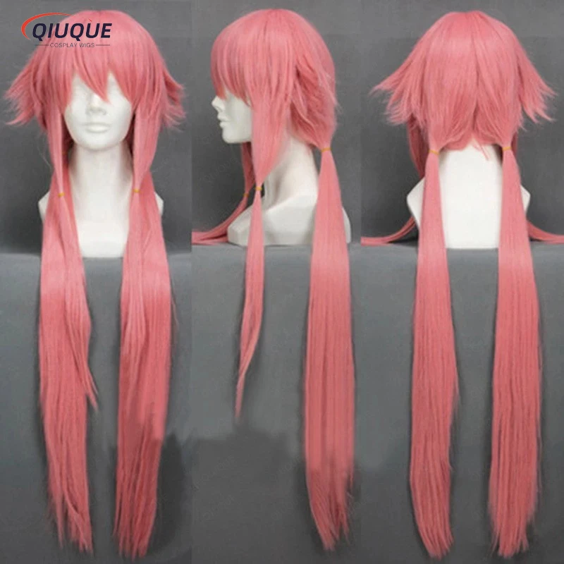 Top Trends: The Future Diary Yuno Gasai 80cm Long Pink Straight Women's Girl Heat Resistant Cosplay Costume Wig + Track + Cap Shoppable Styles - Image 2