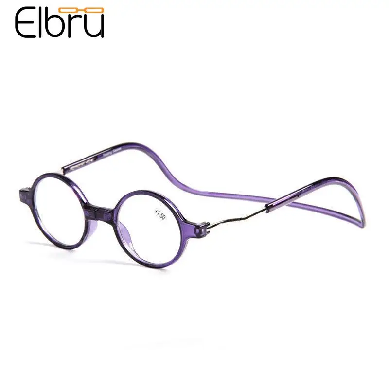 Top Trends: Elbru Magnetic Reading Glasses Men Women Hang Neck Magnetic Round Presbyopia Glasses Reading Eyeglasses Diopters + 1+ 2+ 3+ 4 Gafas Shoppable Styles - Image 5