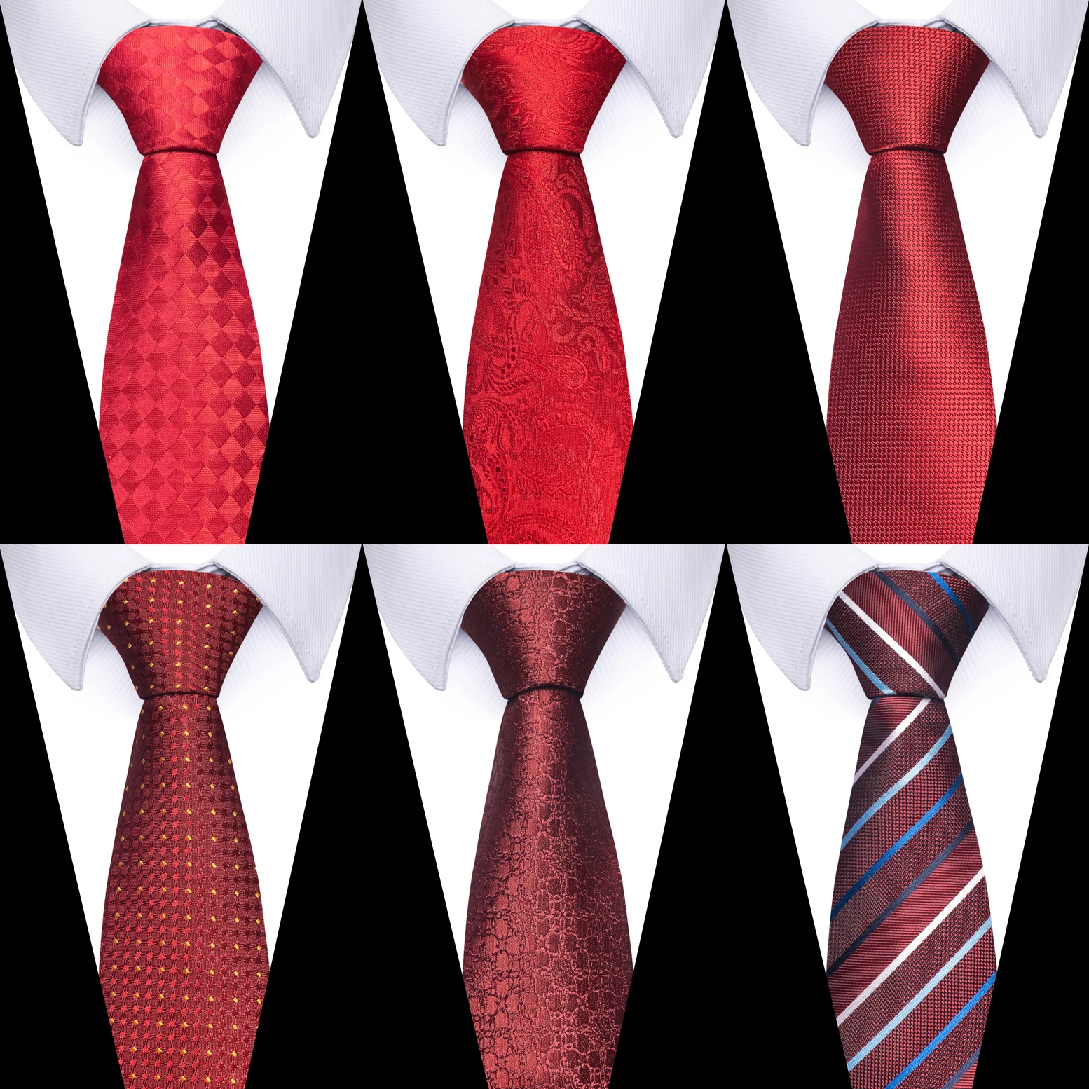 Top Trends: 100% Silk Brand Red Necktie Gravatas Wholesale 7.5 Cm Woven Silk Tie Men Wedding Accessories Fit Group Shoppable Styles