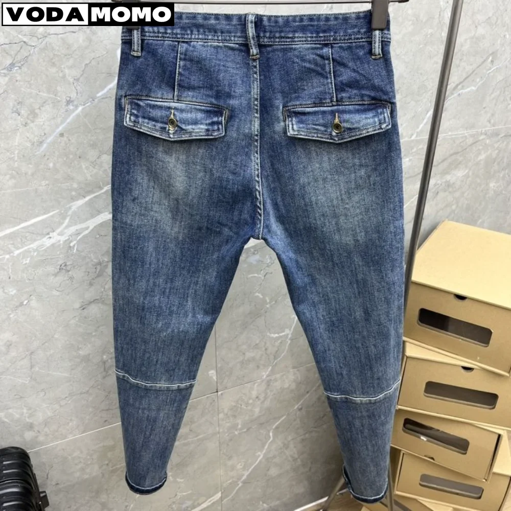 Top Trends: Fashion Designer Men Jeans Retro Stretch Slim Fit Painted Ripped Jeans Men Korean Style Vintage Casual Denim Pants Cargo Pants Shoppable Styles