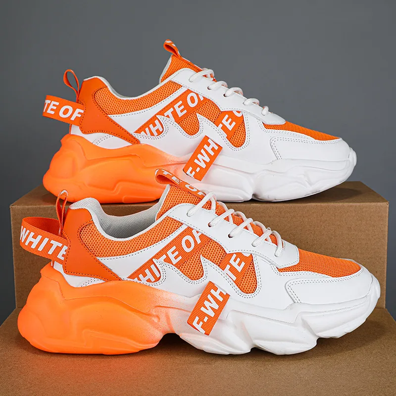 Top Trends: 2023 Cheap Hot Selling Men Outdoor Sneakers Trendy Orange Couples Casual Shoes Comfortable Breathable Mesh Women Platform Shoes Shoppable Styles