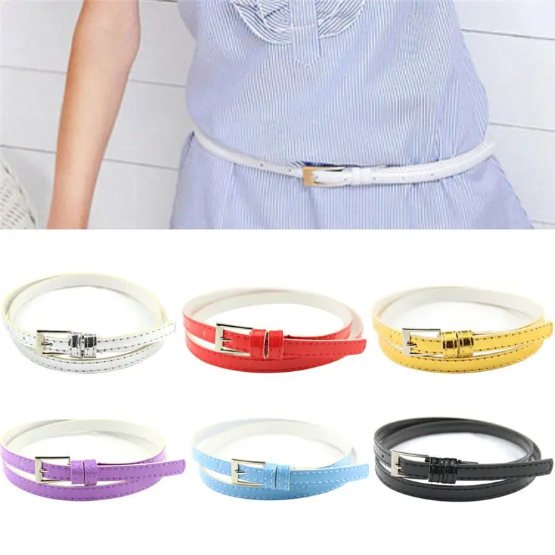 Top Trends: 1 Pcs Women Fashion Skinny Waist Belt Thin Leather Narrow Waistband Belt Shoppable Styles