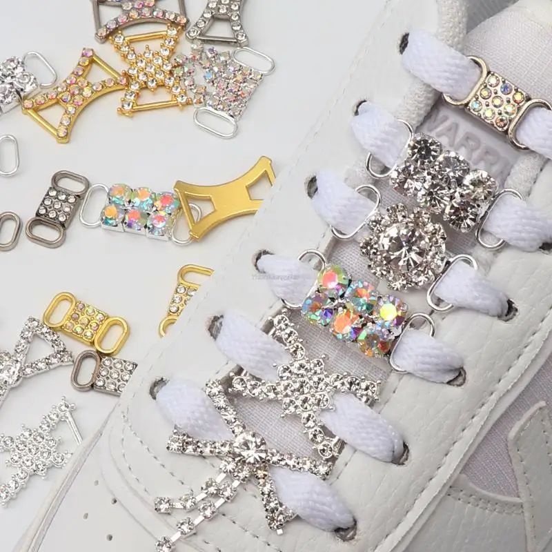 Top Trends: 2Pcs Rhinestone AF1 Shoe Charms Colorful Jeweled Sneaker Charms Girl Gift Shoe Decoration DIY Shoelaces Buckles Shoes Accesories Shoppable Styles