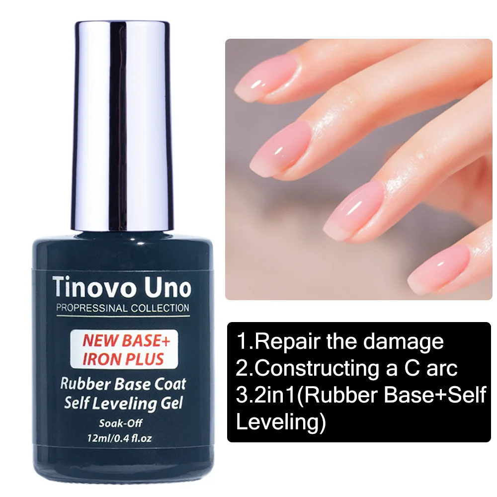 Top Trends: Tinovo Uno NEW Rubber Base Gel Polish Self Leveling Base Coat Gellak In A Bottle 12ML Semi Permanent UV / LED Maicure Nails Art Shoppable Styles - Image 6