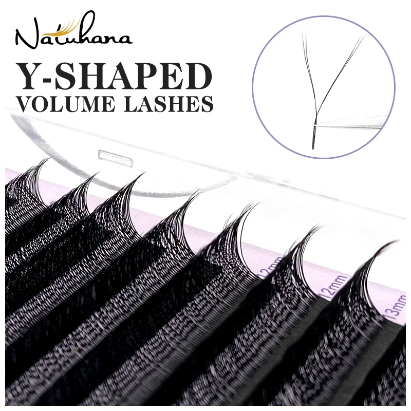 Top Trends: NATUHANA YY Shape Eyelash Extensions C D L LU(M) Curl Faux Mink Double Tip Eye Lashes Individual Easily Grafting Y Lash Makeup Shoppable Styles