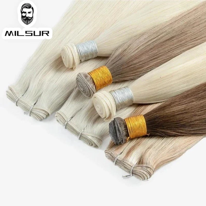 Top Trends: Genius Weft 100% Natural Human Hair Bundles Straight Invisible Lightweight Hair Extensions For Women 100G Double Drawn Hairpiece Shoppable Styles