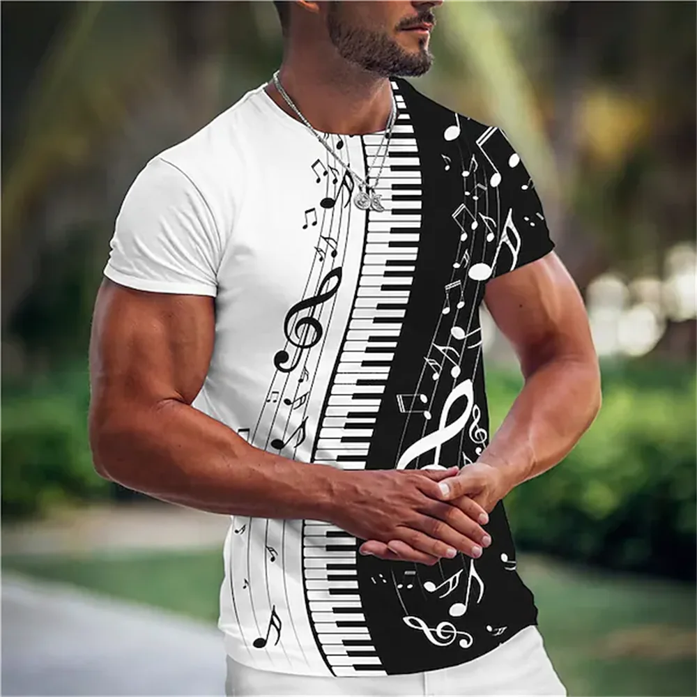 Top Trends: Fashion Oversized Men T-shirt Music 3d T Shirt Black White Streetwear Casual Short Sleeve Summer Men's Clothing Party Tees Tops Shoppable Styles