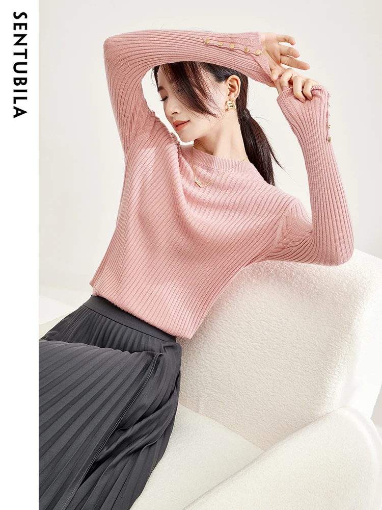 Top Trends: Sentubila Basic Simple Autumn Winter Sweaters Soft Knit Tops For Women 2023 Round Neck Knitwears Jumpers Pullovers W33H51125 Shoppable Styles - Image 5