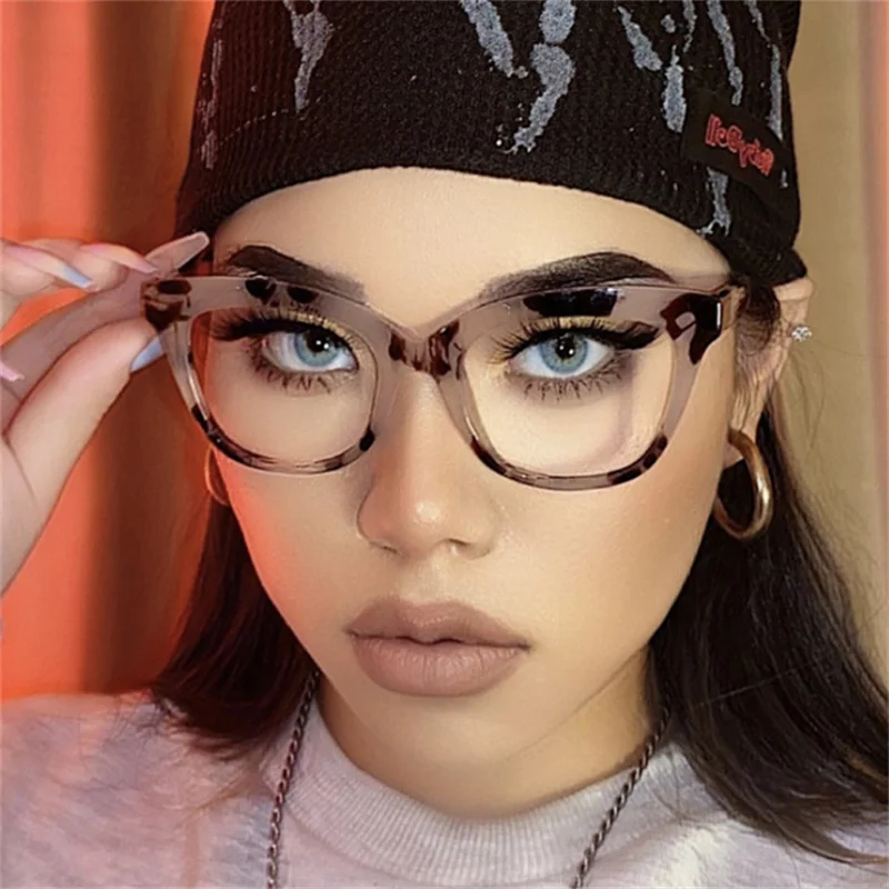 Top Trends: New Trend Optical Reading Glasses Women Blue Light Filter Cat Eye Leopard Tea Vision Care Eyeglasses Farsighted Diopters + 0.5 + 6 Shoppable Styles - Image 3