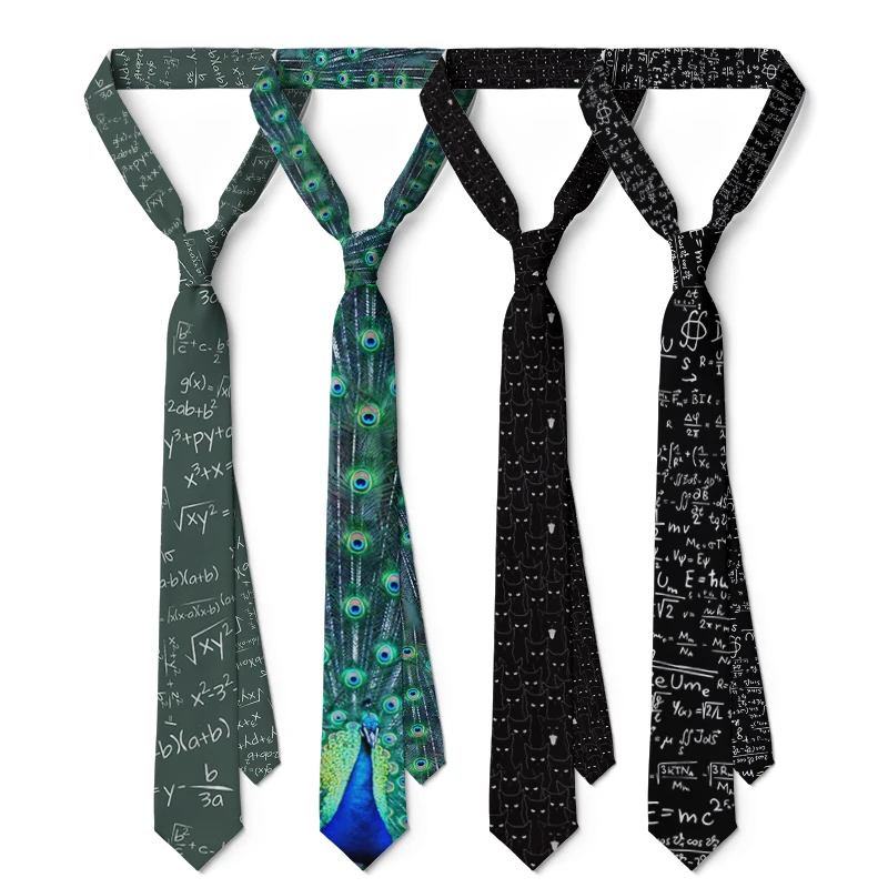 Top Trends: Fun Mathematical Formula Men's Tie 3D Printing 8CM Fashion Novelty Creative Tie Number Symbol Casual Trend Party Tie Unisex Shoppable Styles