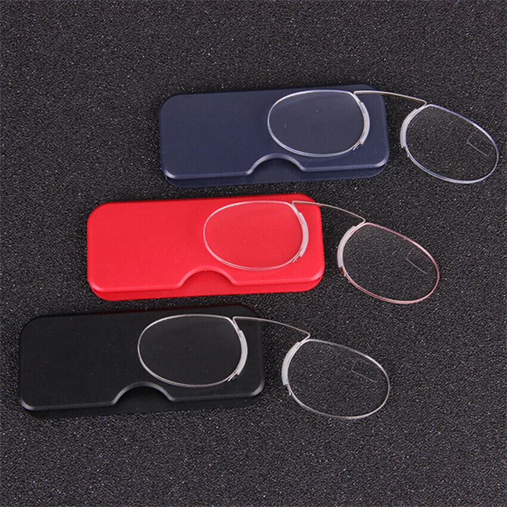 Top Trends: KLASSNUM Mini Portable Nose Clip Reading Glasses Men Women Wallet Reader TR High Quality Reading Glasses With Case + 1.0 To + 3.5 Shoppable Styles