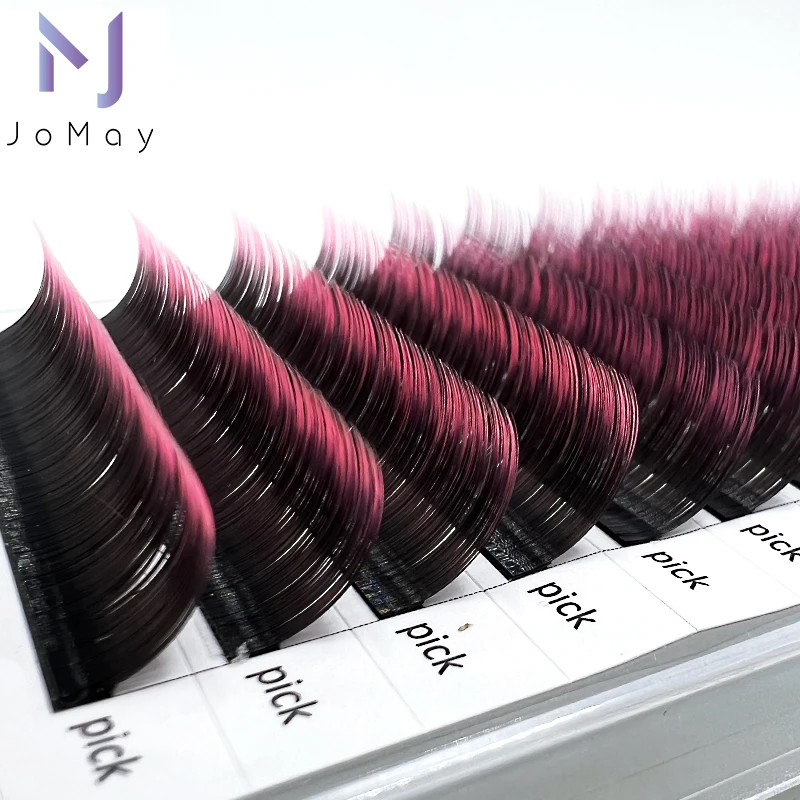 Top Trends: Jomay Ombre Colored Eyelash Extension Individual Lashes Faux Mink Classic Red Green Brown Blue Purple Lash Professional Supplies Shoppable Styles