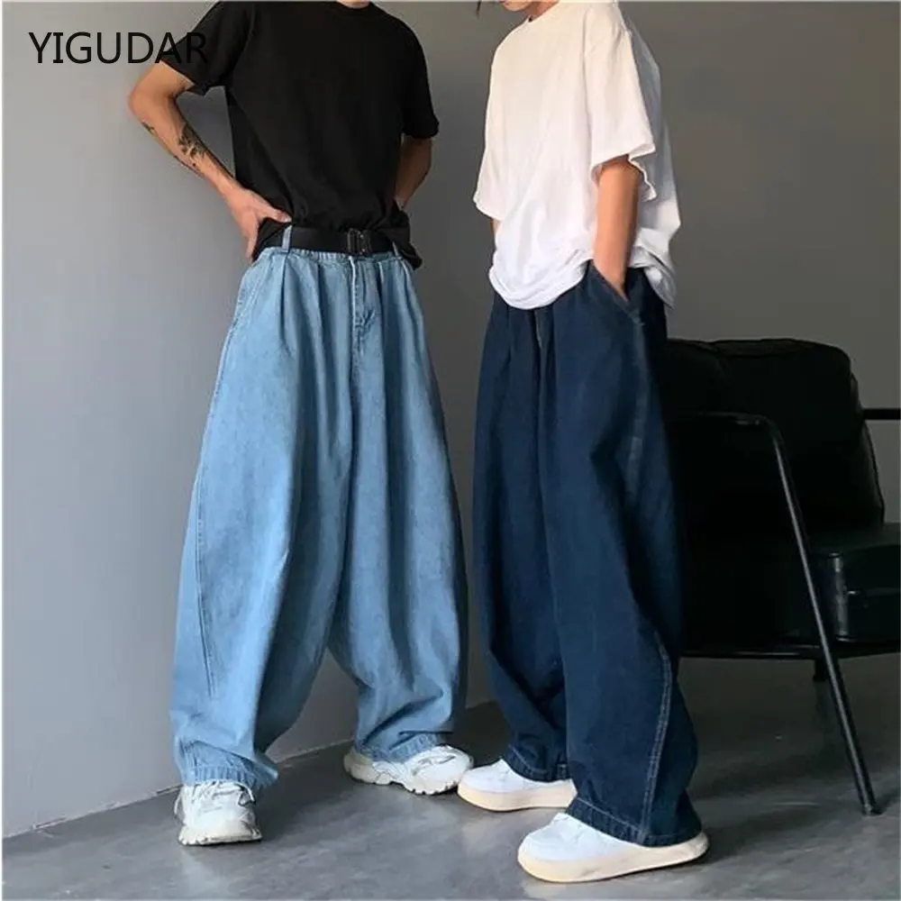 Top Trends: Wide Leg Cargo Pants 2022 Streetwear Baggy Jeans New Spring Autumn Men Korean Fashion Loose Straight Male Brand Clothing Black Shoppable Styles