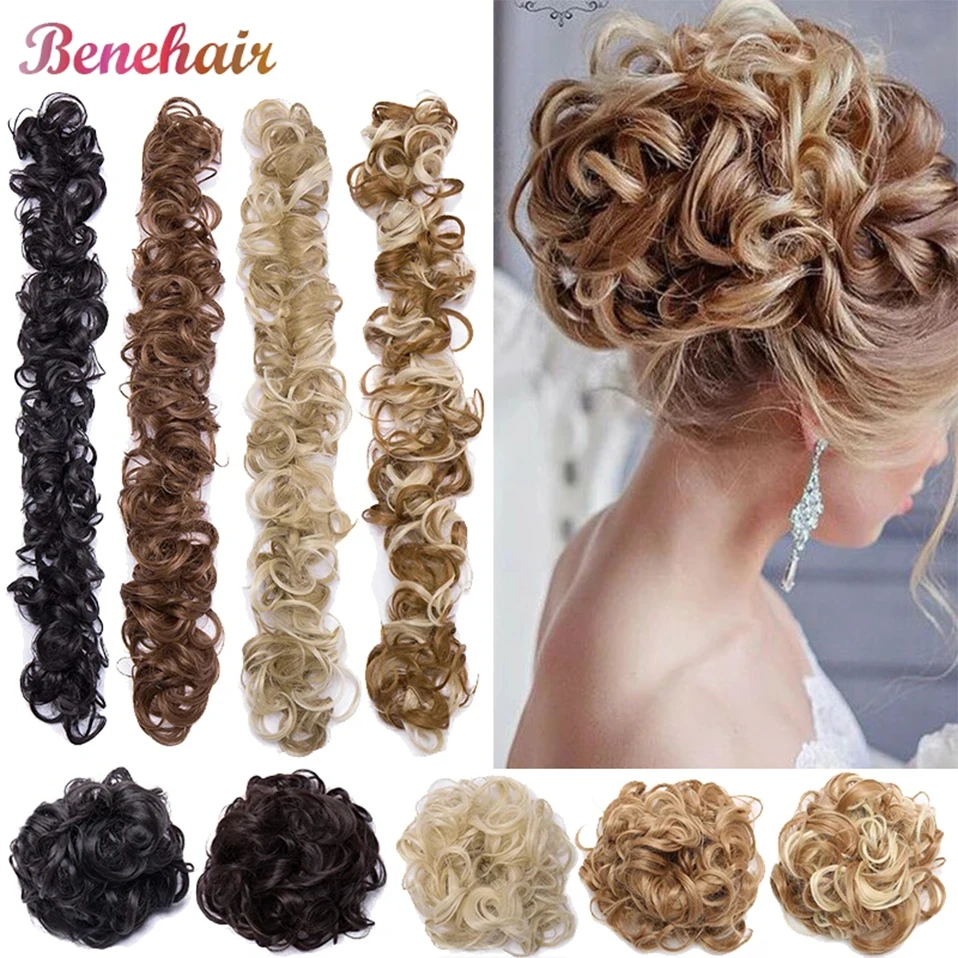 Top Trends: BENEHAIR Synthetic Women Chignon Messy Hair Bun Scrunchy Hair Bun Rubber Band Hairband Hairpiece Updo Chignon Donut Roller Shoppable Styles