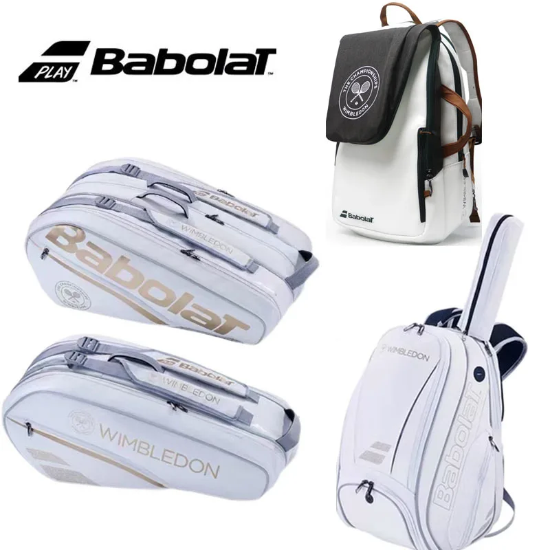 Top Trends: 2023 Genuine Babolat Tennis Backpack Pure Wimbledon Co-branding Tennis Bag Large Capacity 2 Usages Unisex Squash Raquete Bags Shoppable Styles