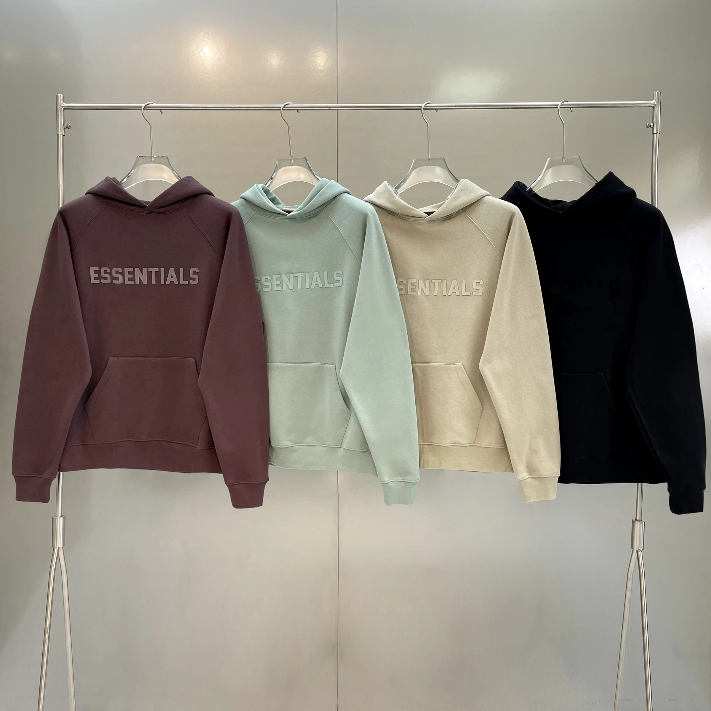 Top Trends: Fashion Brand Essentials Sweatshirt Cotton Hoodies Silicone Letter Logo Autumn And Winter High Street Loose Hip Hop Men And Wome Shoppable Styles