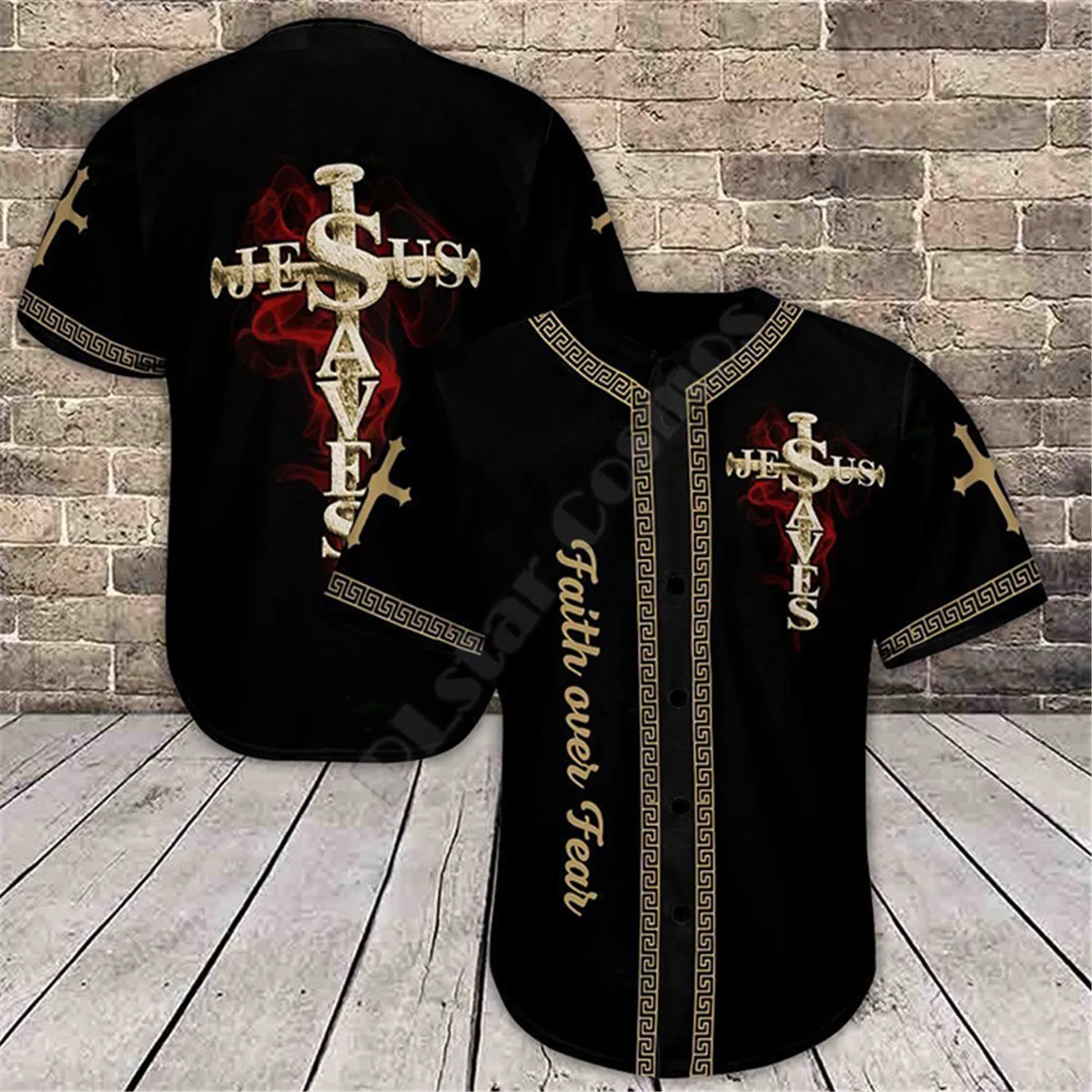 Top Trends: Jesus Faith Over Fear Baseball Jersey Shirt Baseball Shirt 3D All Over Printed Men's Shirt Casual Shirts Hip Hop Tops Shoppable Styles