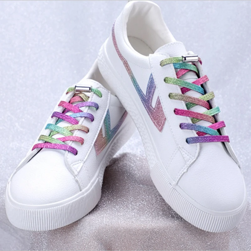 Top Trends: 1Pair Multicolor Elastic Laces Sneaker Quick Quick Release Shoelaces Without Ties Capsule Locks Kids Adult Casual Shoes Laces Shoppable Styles