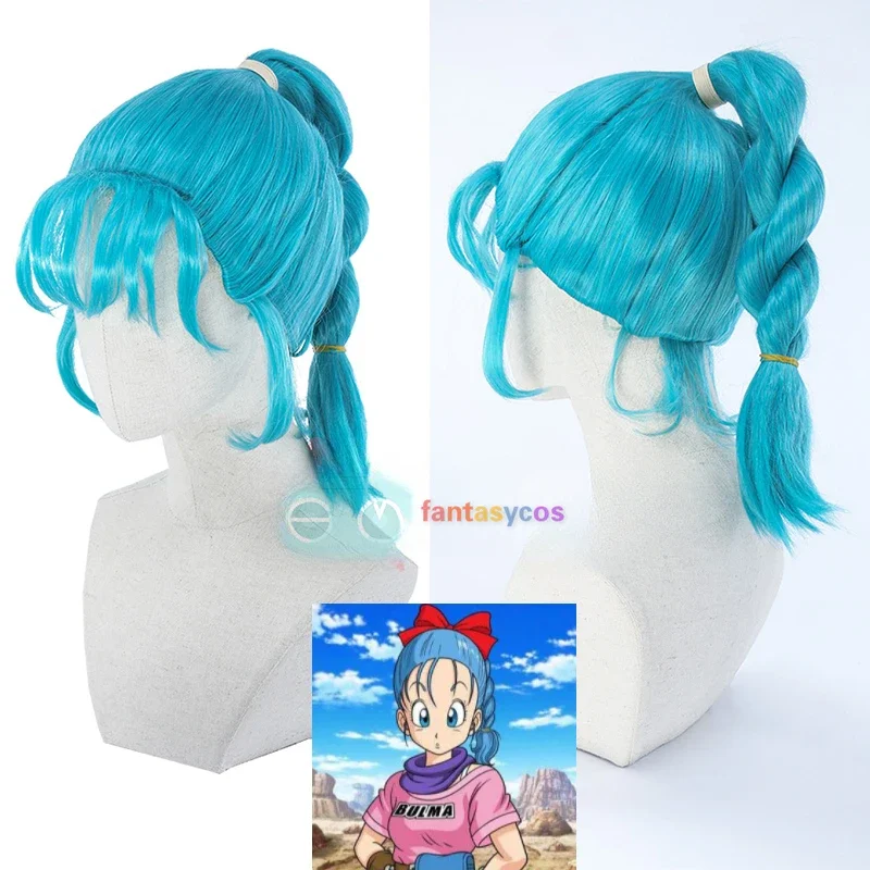 Top Trends: Bulma Wig Buruma Cosplay Wig Blue Braided Wigs Ponytail Pigtails Heat Resistant Hair Halloween Role Play Costume + Wig Cap Shoppable Styles