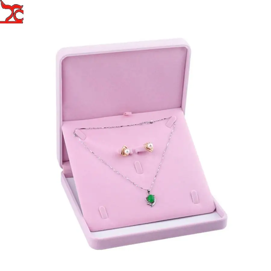 Top Trends: Pink Round Flannelette Jewelry Box Set Box Ring Box Pendant Bracelet Necklace Pearl Necklace Set Packing Box Shoppable Styles - Image 5