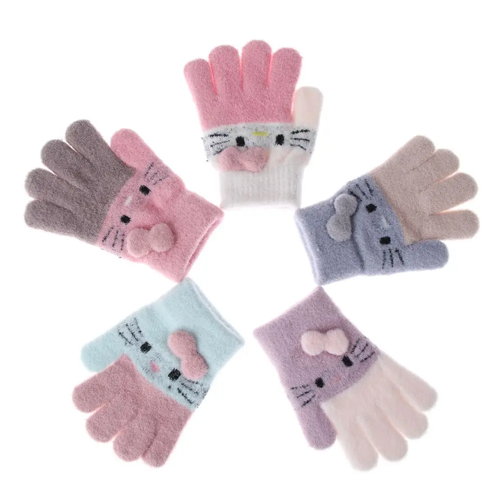 Top Trends: Boys Girls Winter Warm Rabbit Wool Soft Full Finger Mittens Kids Gloves Knitted Thermal Gloves Children&#039;s Gloves Shoppable Styles