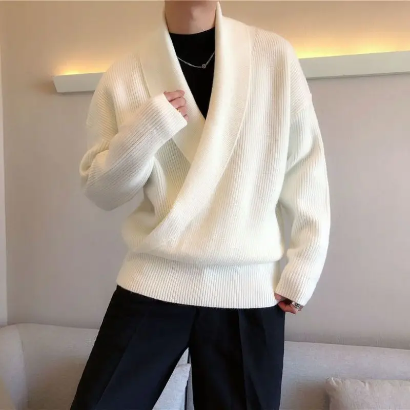 Top Trends: 2023 New Autumn And Winter Fashion Solid Color Large V-neck Pendant With Personalized Loose And Lazy Casual Knit Sweater Shoppable Styles