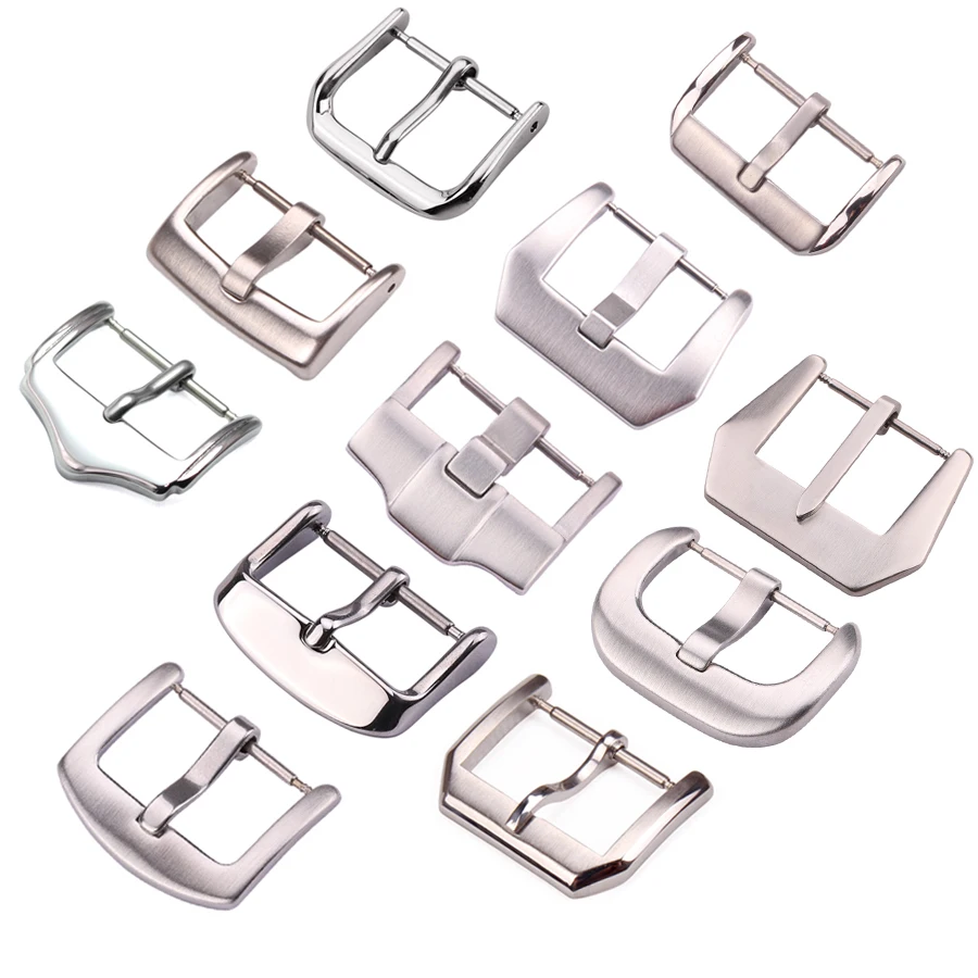 Top Trends: Stainless Steel Watchband Buckle Women Men Silver Solid Metal Watch Band Clasp Strap Accessories 12 14 16 18 20 22 23 24 26 28mm Shoppable Styles